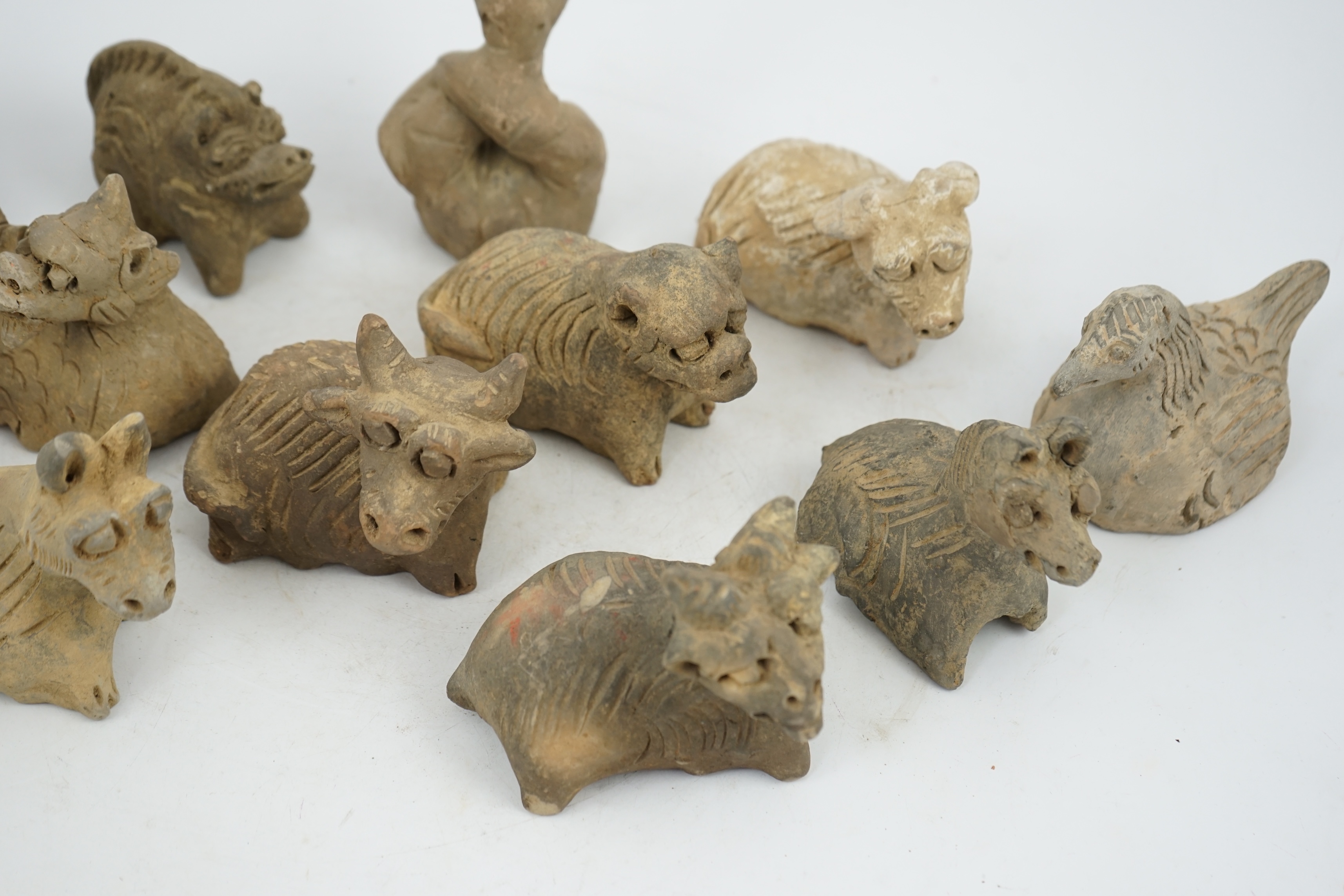 A set of twelve Chinese Buddhist pottery zodiac animals, Song Dynasty (AD 960-1279) or the Yuan Dynasty (AD 1279-1368)